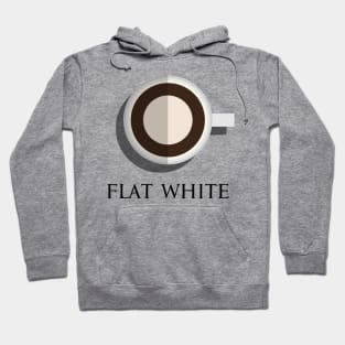 Flat white hot coffee in top view flat design illustration Hoodie